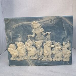 Vintage Snow White And Seven Dwarfs Disney   Blue & White Cameonyx  Jewelry Box